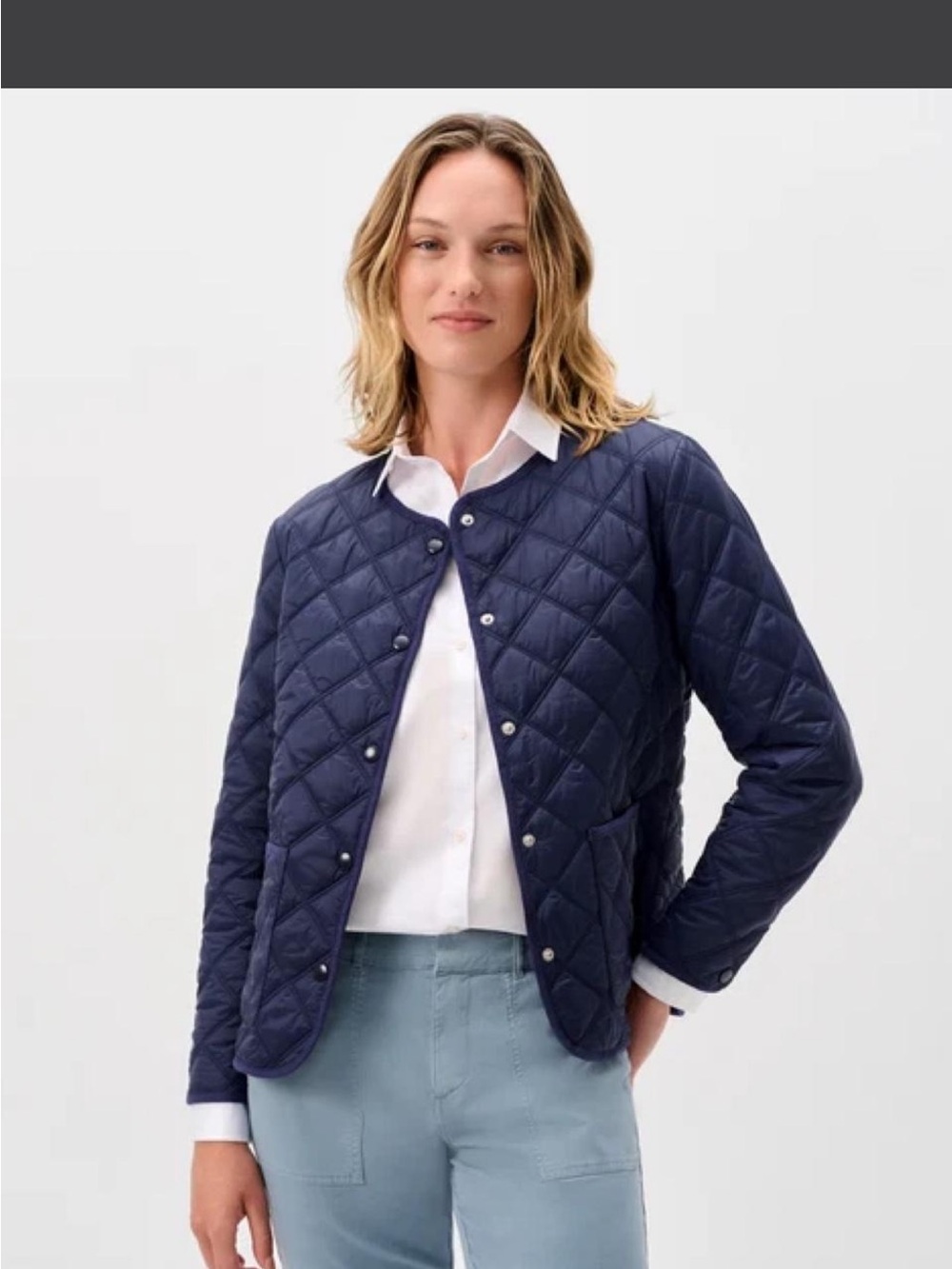 johnnie-O Navy Quilted Lightweight Puffer Jacket